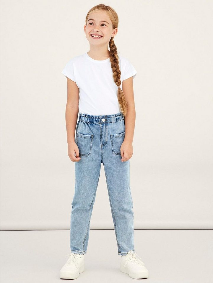 Name It Regular-fit-Jeans Stretch Jeans Gerade Bleached Denim Pants NKFBELLA (1-tlg) NKFBELLA DNMTAZZA HW SHAPED AN PANT NOOS von Name It
