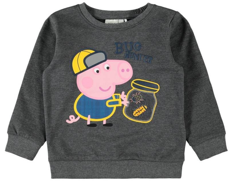 Name It Rundhalspullover Name It Jungen Sweatshirt "Schorsch Pig" in grau von Name It
