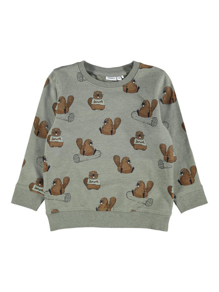 Name It Rundhalspullover Name It Jungen langarm Sweater mit Alloverprint 92 von Name It