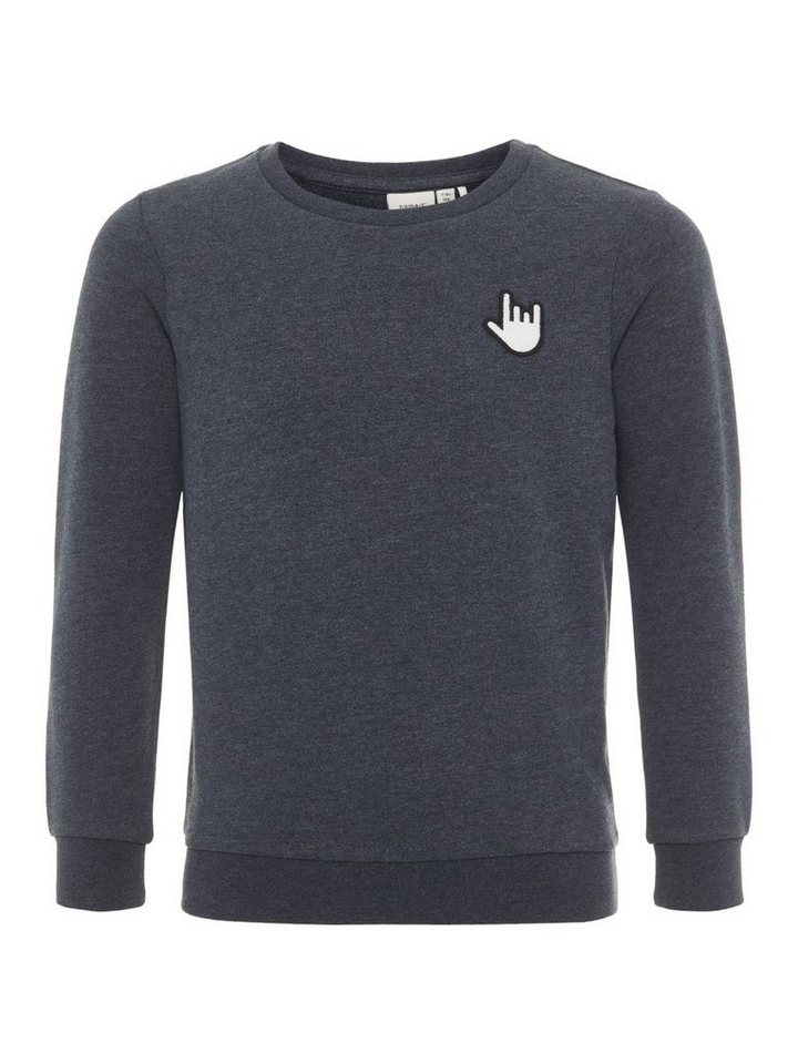 Name It Rundhalspullover Name It Mädchen Pullover Crew-Neck-Style in blau von Name It