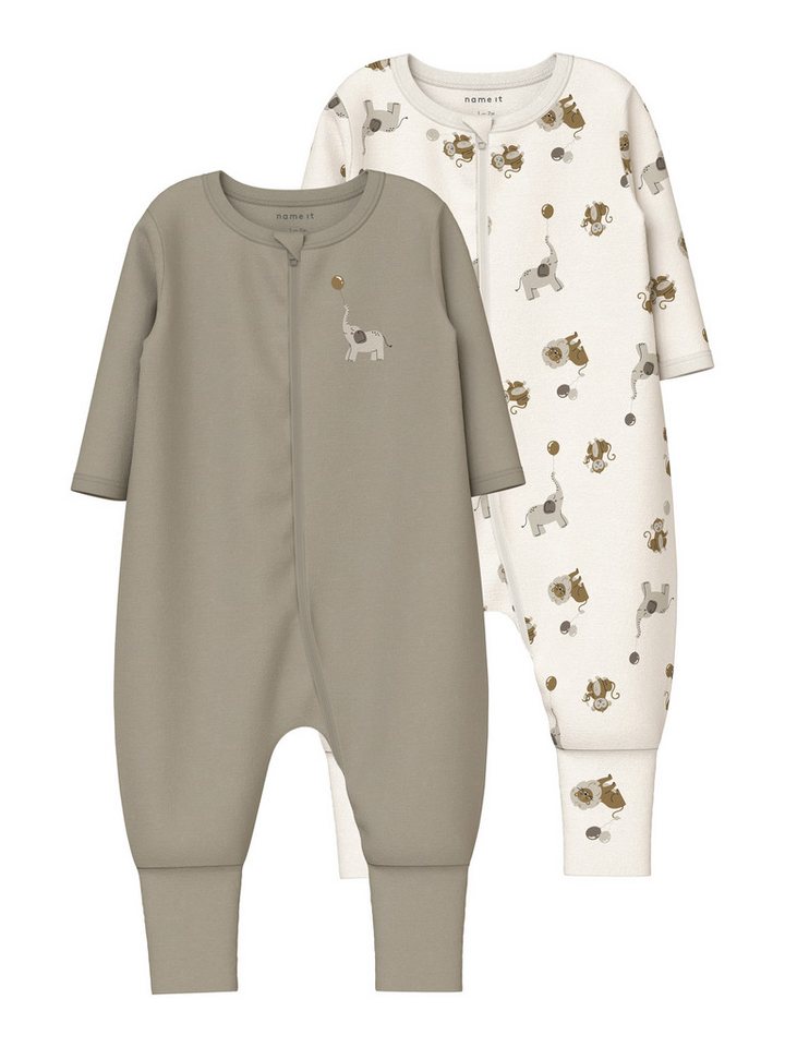 Name It Schlafoverall NBNNIGHTSUIT 2P ZIP FF ANIMAL NOOS (Packung, 2-tlg) von Name It