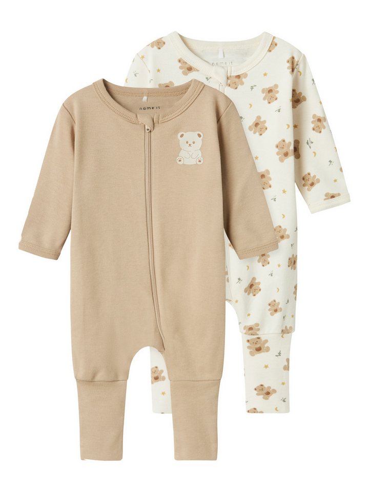 Name It Schlafoverall NBNNIGHTSUIT 2P ZIP FF JET BEAR NOOS (Packung, 2-tlg) von Name It