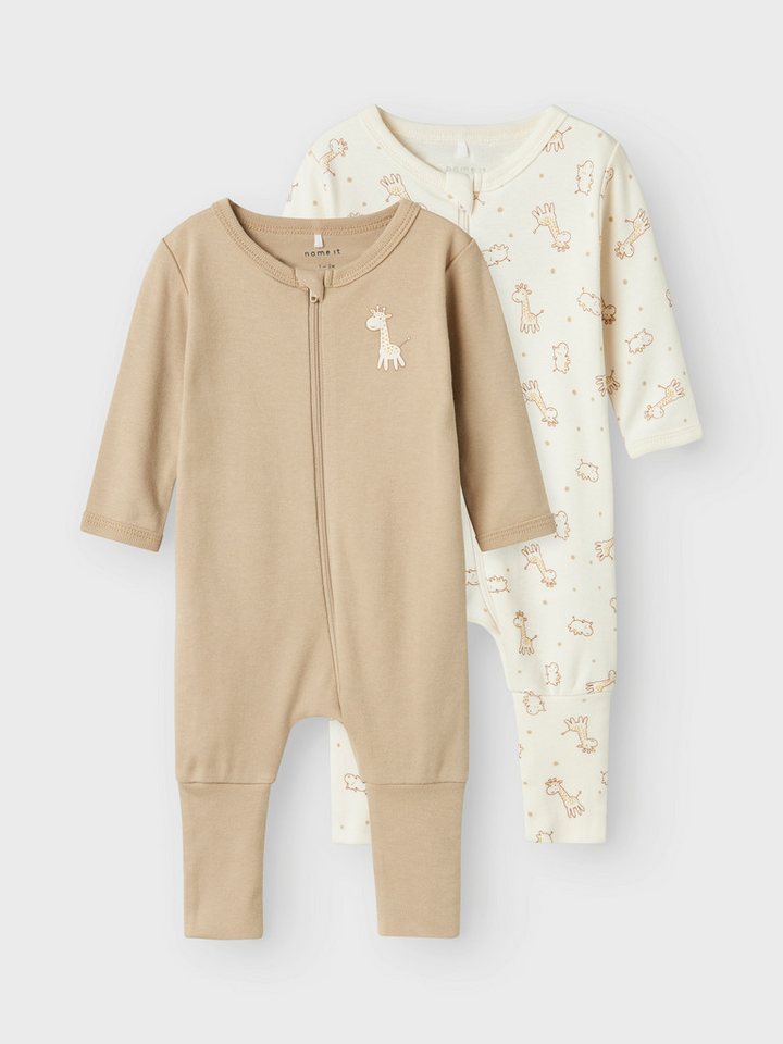 Name It Schlafoverall NBNNIGHTSUIT 2P ZIP FF JET GIRAFFE NOOS (Packung, 2-tlg) von Name It