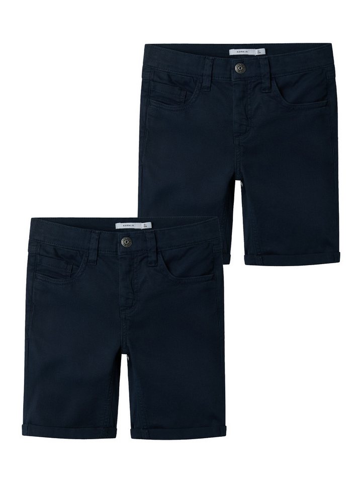 Name It Shorts 2er-SET Sommerliche Kurze Chino Denim Hose (2-tlg) NKMSILAS ISAK LSHORT TWI 3122-MF TB NOOS von Name It