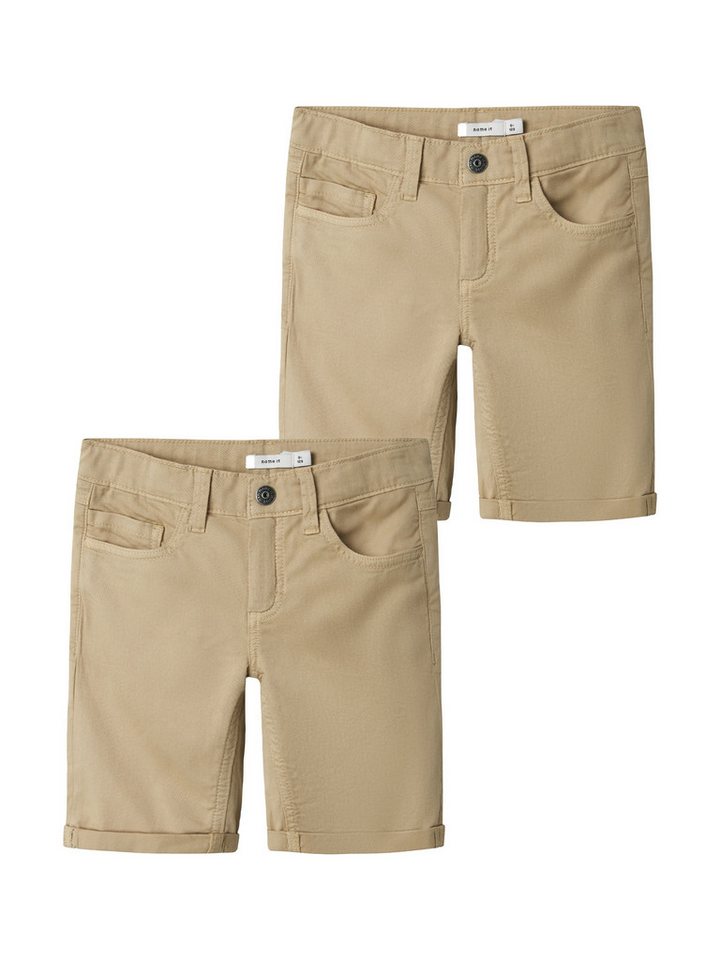 Name It Shorts 2er-SET Sommerliche Kurze Chino Denim Hose (2-tlg) NKMSILAS ISAK LSHORT TWI 3122-MF TB NOOS von Name It