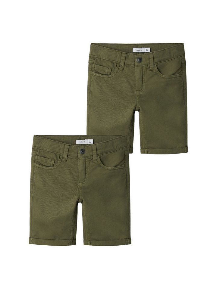 Name It Shorts 2er-SET Sommerliche Kurze Chino Denim Hose (2-tlg) NKMSILAS ISAK LSHORT TWI 3122-MF TB NOOS von Name It