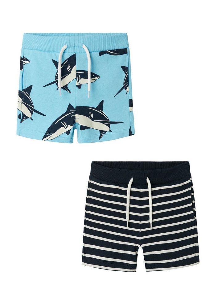 Name It Shorts 2er-Set elastischer Bund Kordelzug (2-tlg) NMMJUSPER SWE SHORTS UNB PB von Name It