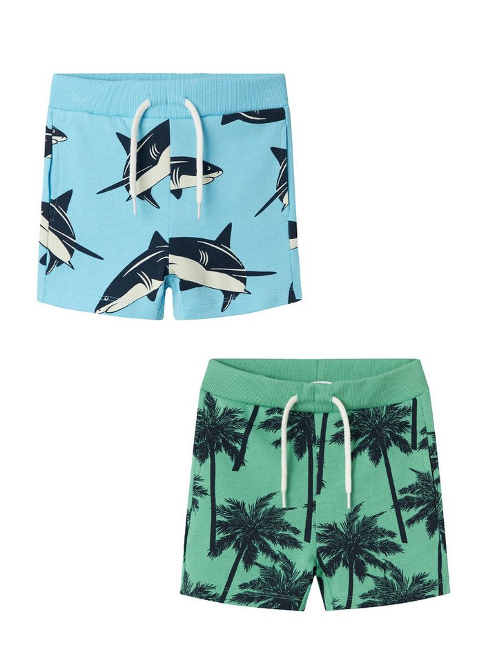 Name It Shorts 2er-Set elastischer Bund Kordelzug (2-tlg) NMMJUSPER SWE SHORTS UNB PB von Name It