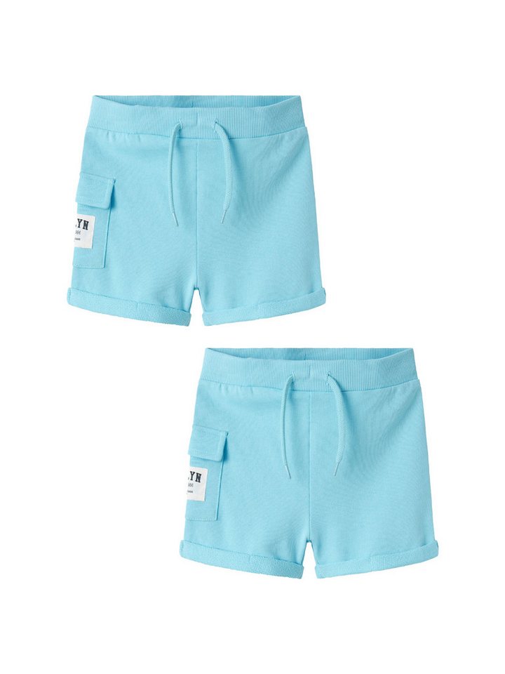 Name It Shorts 2er-Set elastischer Bund Kordelzug (2-tlg) NMMJENAS LONG SWE SHORTS UNB PB von Name It