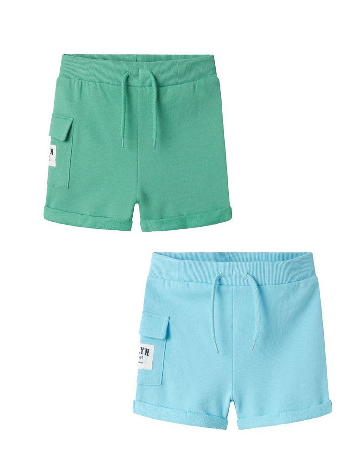 Name It Shorts 2er-Set elastischer Bund Kordelzug (2-tlg) NMMJENAS LONG SWE SHORTS UNB PB von Name It