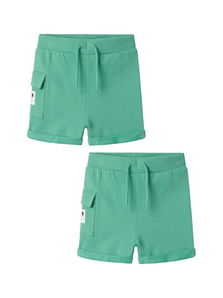 Name It Shorts 2er-Set elastischer Bund Kordelzug (2-tlg) NMMJENAS LONG SWE SHORTS UNB PB von Name It