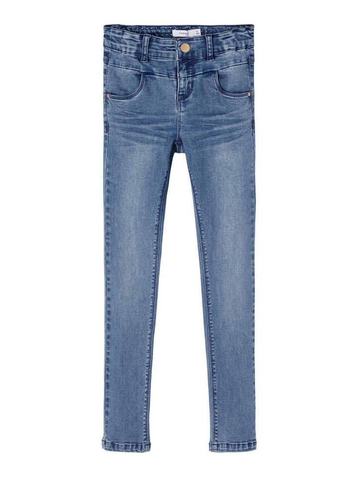 Name It Skinny-fit-Jeans Mädchen POLLY Jeans Medium Blue Denim 158 in Unifarbe von Name It