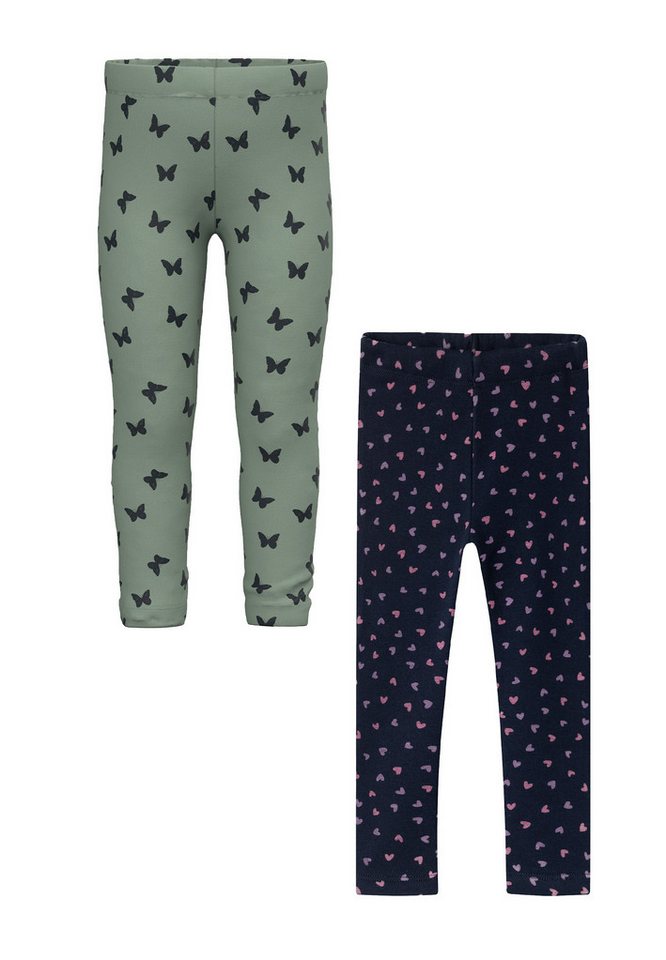 Name It Stoffhose 2er-Set Regular Fit Elastisch Allover-Print (2-tlg) NMFDAVINA SWEAT FLEECE LEGGING BRU NOOS von Name It
