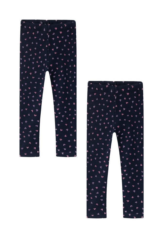 Name It Stoffhose 2er-Set Regular Fit Elastisch Allover-Print (2-tlg) NMFDAVINA SWEAT FLEECE LEGGING BRU NOOS von Name It
