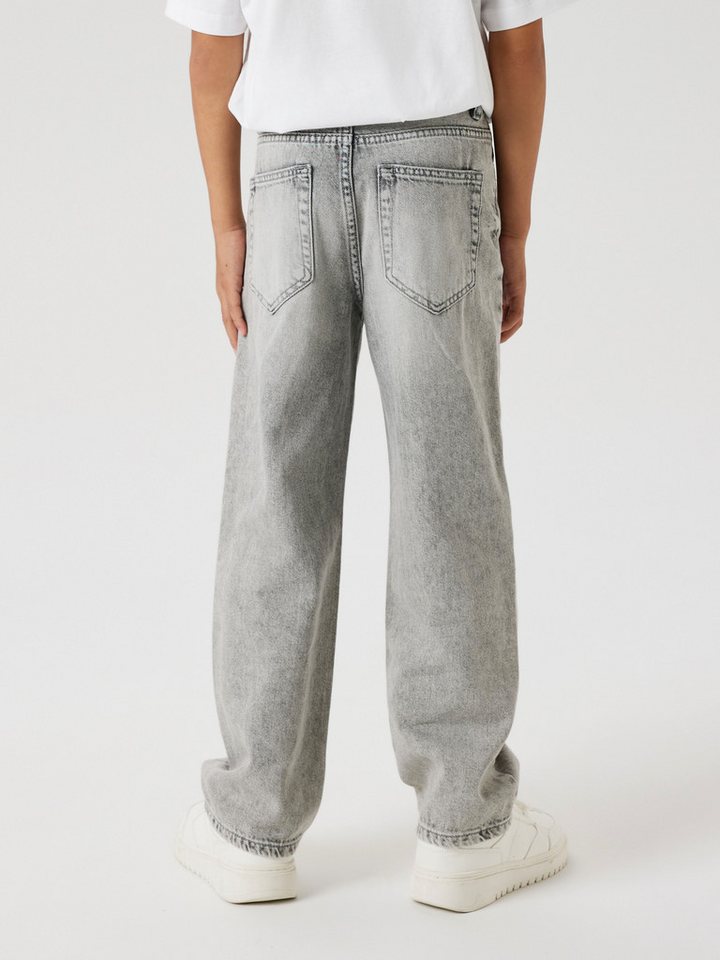 Name It Straight-Jeans NKFROSE für Mädchen mit High Waist und weitem Bein unifarben, casual, loose fit, Baumwollmischung, Denim von Name It