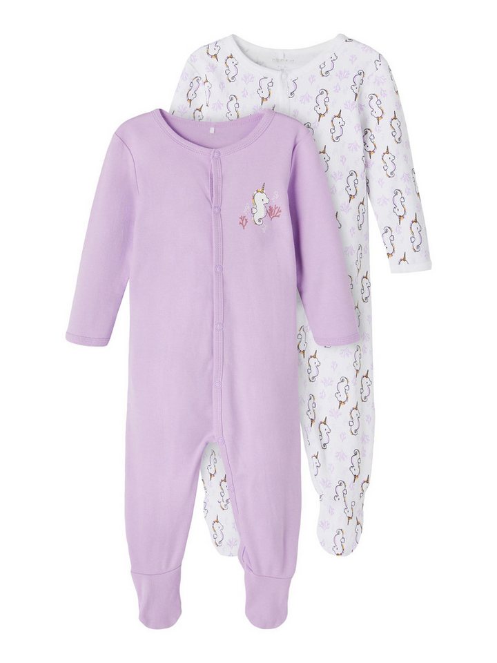 Name It Strampler Baby-Mädchen 2er Pack Strampler Lavendula-68 (Packung, 2-tlg., 2er-Pack) von Name It