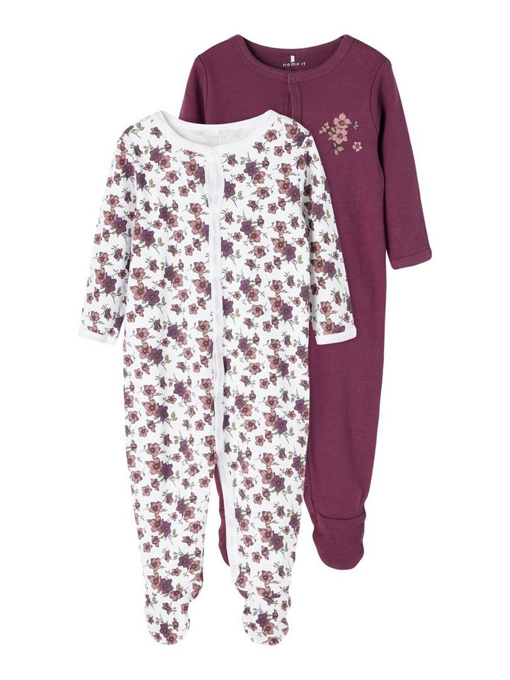 Name It Strampler Mädchen Schlafstrampler 2er Pack Blumen (Packung, 2-tlg., 2er-Pack) von Name It