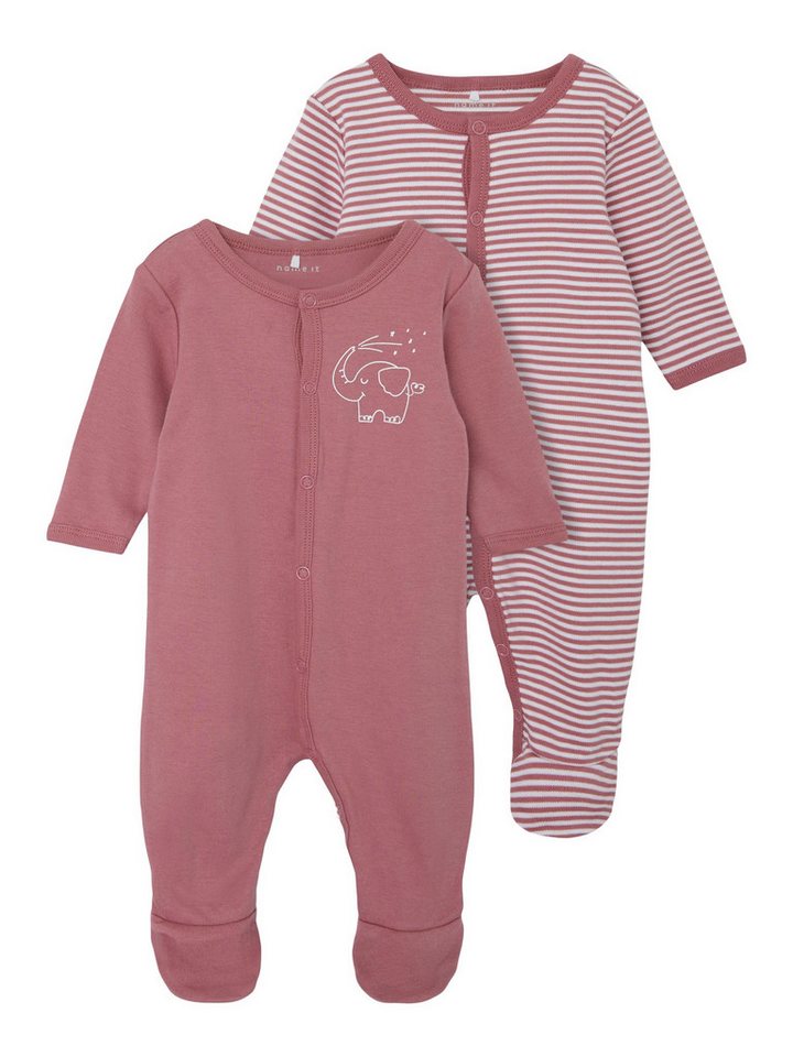 Name It Strampler Mesa Rose-92 (Packung, 2-tlg., 2er-Pack) aus Bio-Baumwolle mit Knöpfen von Name It