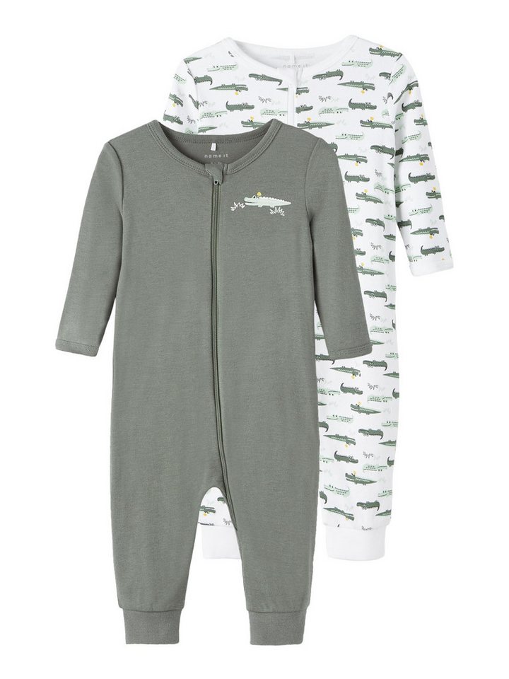 Name It Strampler Name It 2er Pack Schlafstrampler für Jungen Agave Green-50 (Packung, 2-tlg., 2er-Pack) von Name It