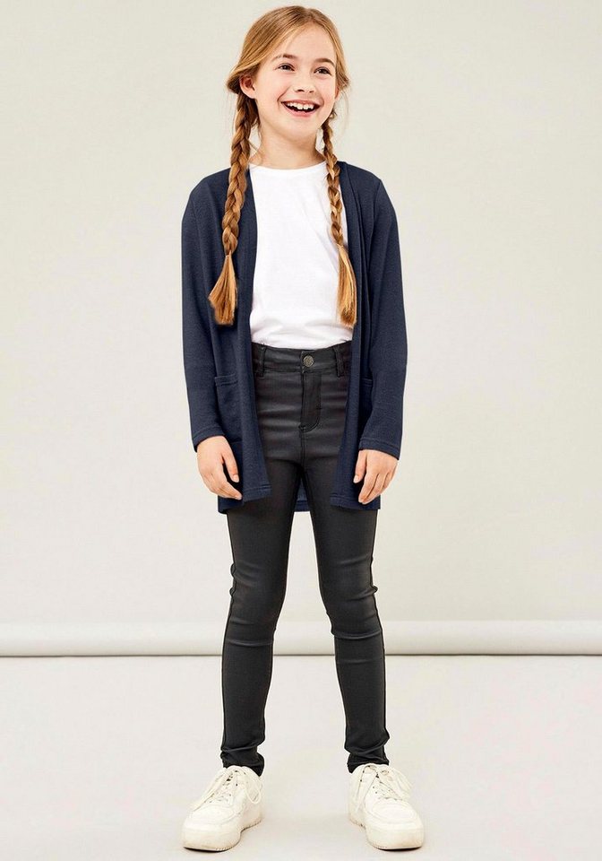 Name It Strickjacke NKFSTRAP für Mädchen mit Spitze im 2er-Pack bedruckt, casual, regular fit, Baumwollmischung, Rundhals von Name It