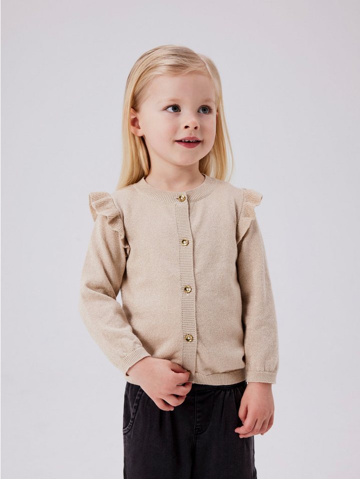 Name It Strickjacke NMFABINNE LS KNIT CARD NOOS mit süßer Rüsche an den Schultern von Name It