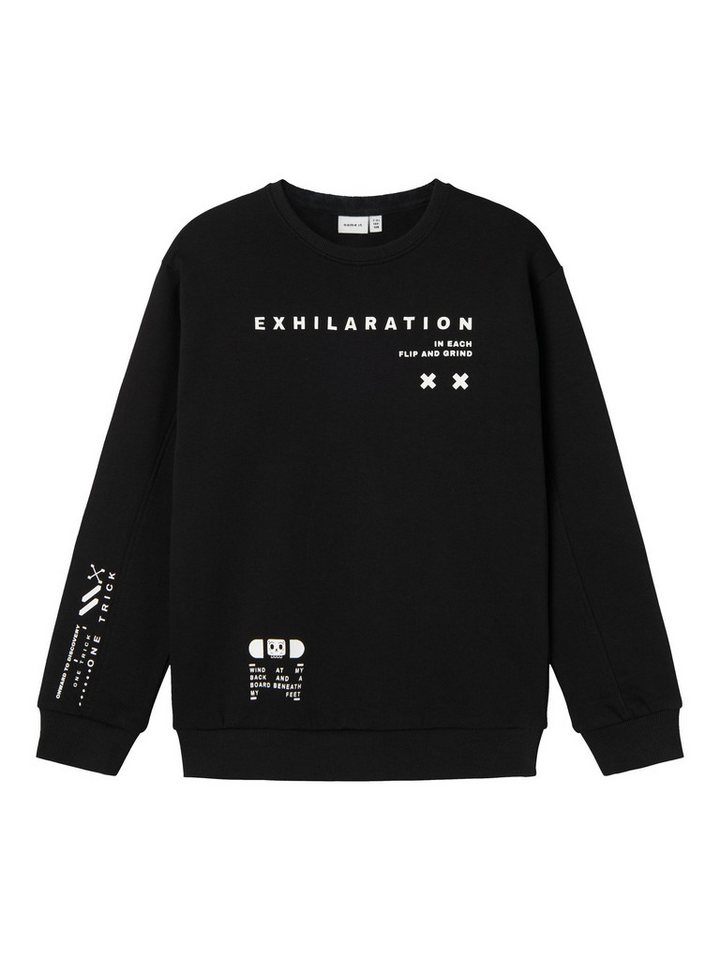 Name It Sweatshirt Normaler Schnitt Rundhals Gummidruck NKMRISMA LS NREG SWEAT BRU von Name It