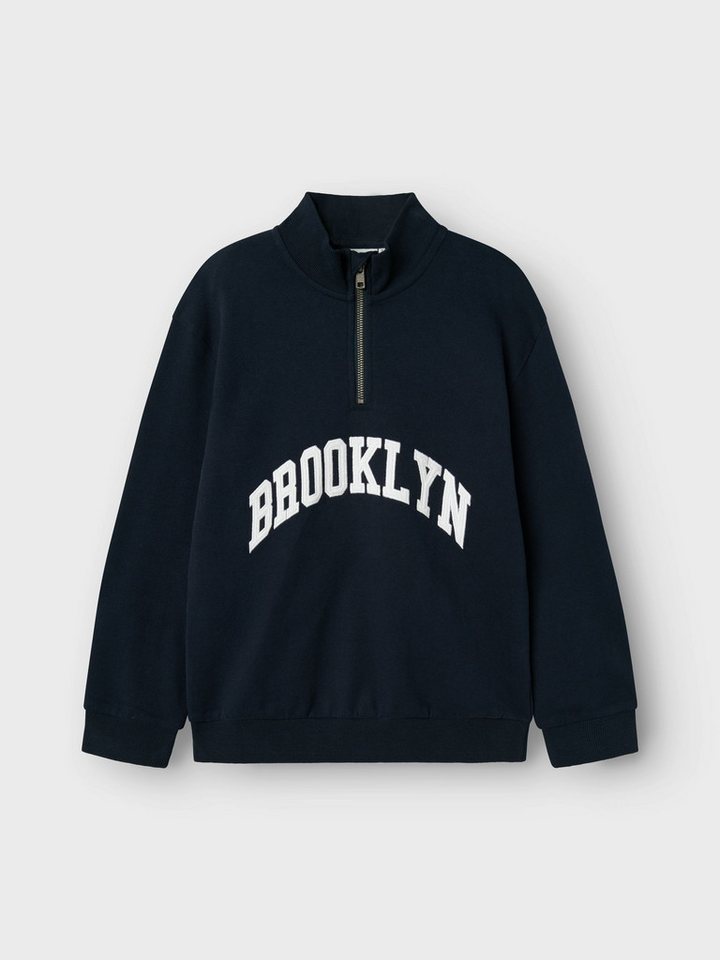 Name It Sweatshirt Regular Fit Reißverschluss Stickerei NKMSTYN LS NREG SWEAT BRU von Name It