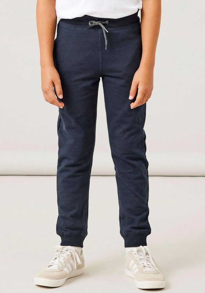 Name It Sweathose NKMSWEAT – Jogger mit verstellbarem Bund und Rippbündchen unifarben, casual, regular fit, Sweatware von Name It