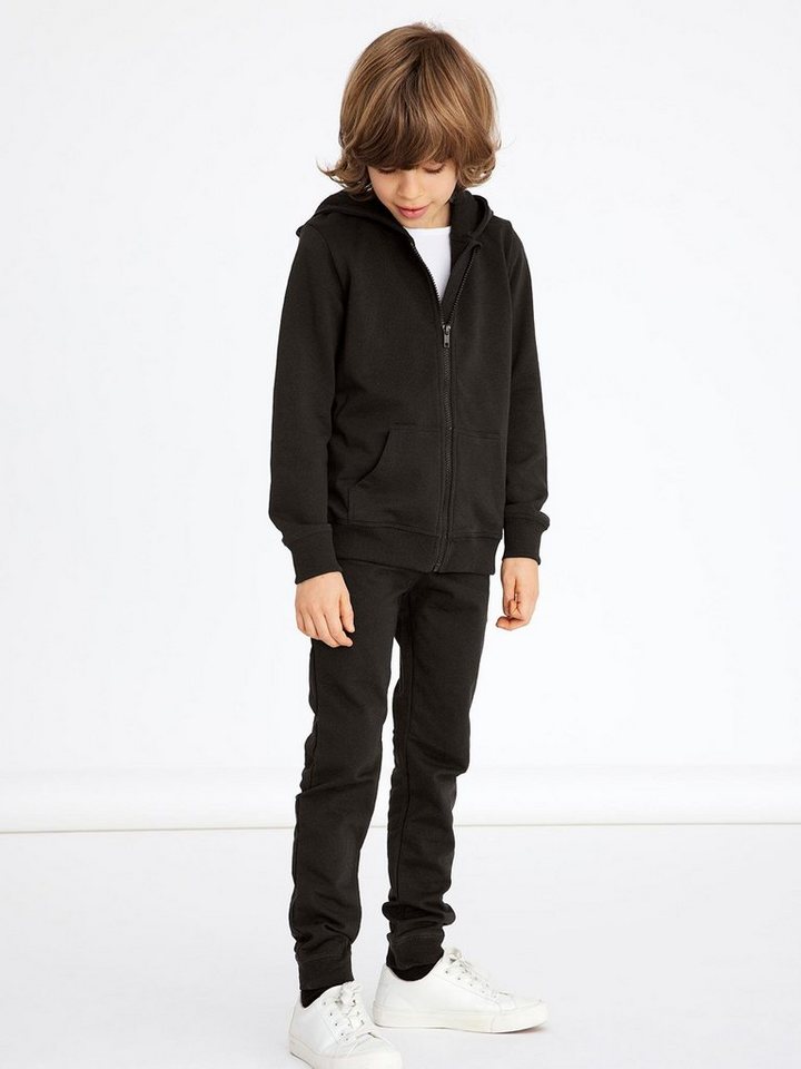 Name It Kapuzensweatjacke NKFROSE für Mädchen mit Cargotaschen und Stretch unifarben, modisch, regular fit, Baumwollmischung, Web von Name It