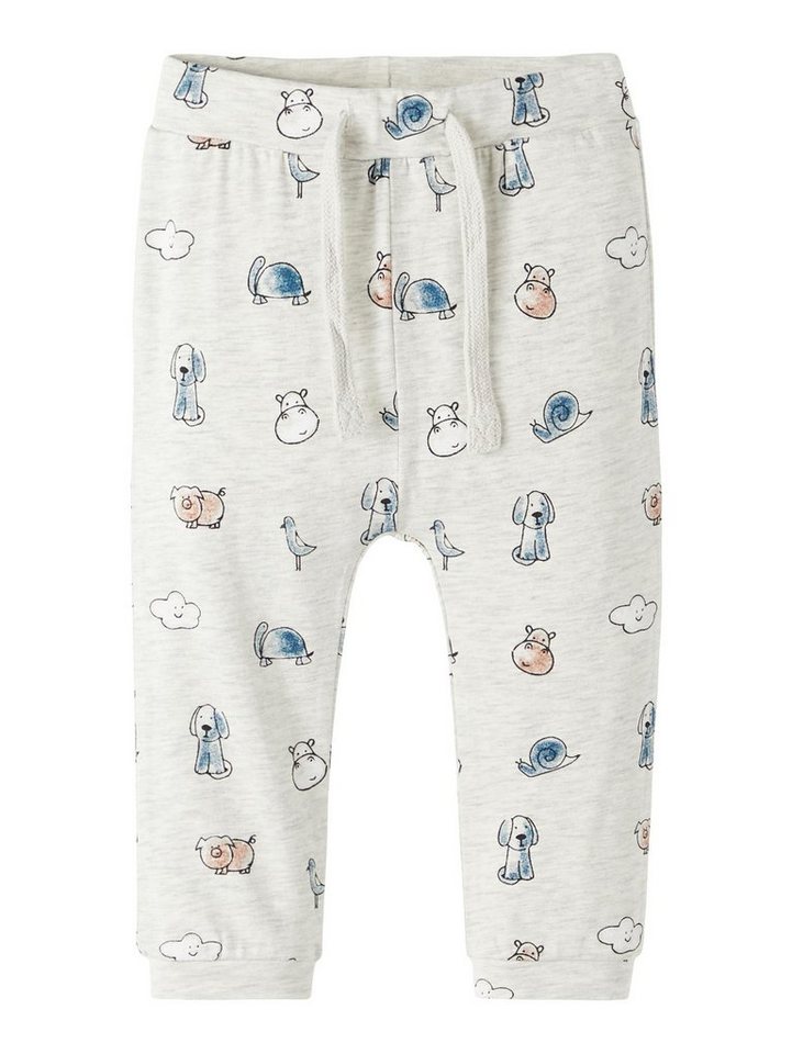 Name It Sweatpants Name It Baby Sweat-Hose mit Animal Allover-Print Light Grey Melange 62 von Name It