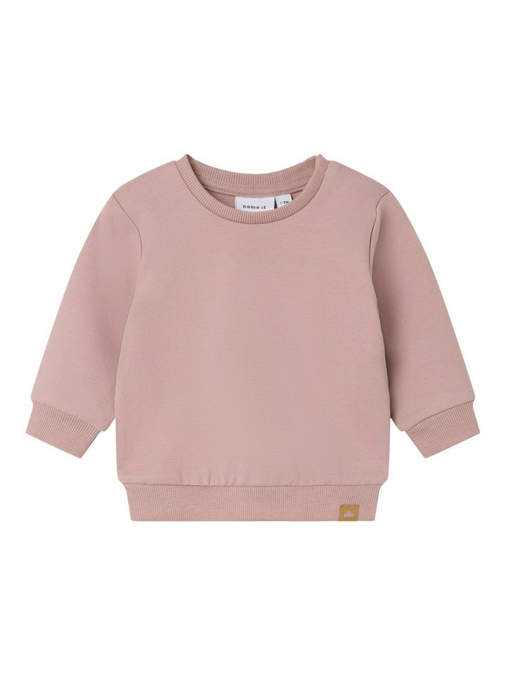 Name It Sweatshirt NBNTAKKI für Mädchen und Jungen mit Druckknopf und Stretch unifarben, casual, regular fit, Baumwollmix, Rundhals von Name It