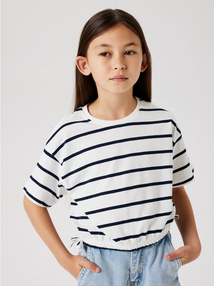 Name It T-Shirt NKFFUNION SS CROPPED BOXY TOP NOOS mit Kordelzug in der Taille von Name It