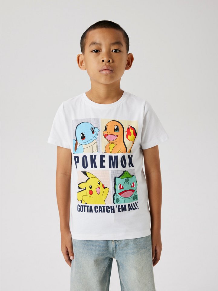 Name It T-Shirt NKMDAZZ – Shirt mit Pokémon-Print und Rundhalsausschnitt bedruckt, casual, regular fit, Jersey, Rundhals von Name It