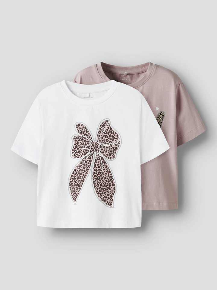 Name It T-Shirt NMFLEOANJA SS NREG TOP 2P (Packung, 2-tlg) von Name It