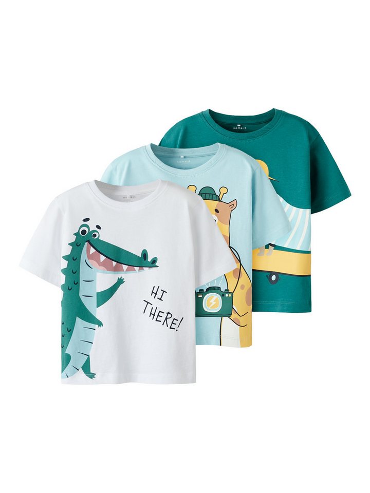 Name It T-Shirt NMMHELGE 3P SS NREG TOP PB von Name It