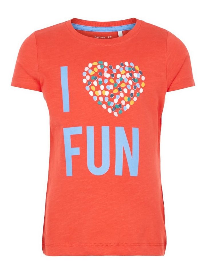 Name It T-Shirt Name It Mädchen T-Shirt mit "FUN" Grafikprint (1-tlg) aus reiner Baumwolle, mit Frontprint von Name It