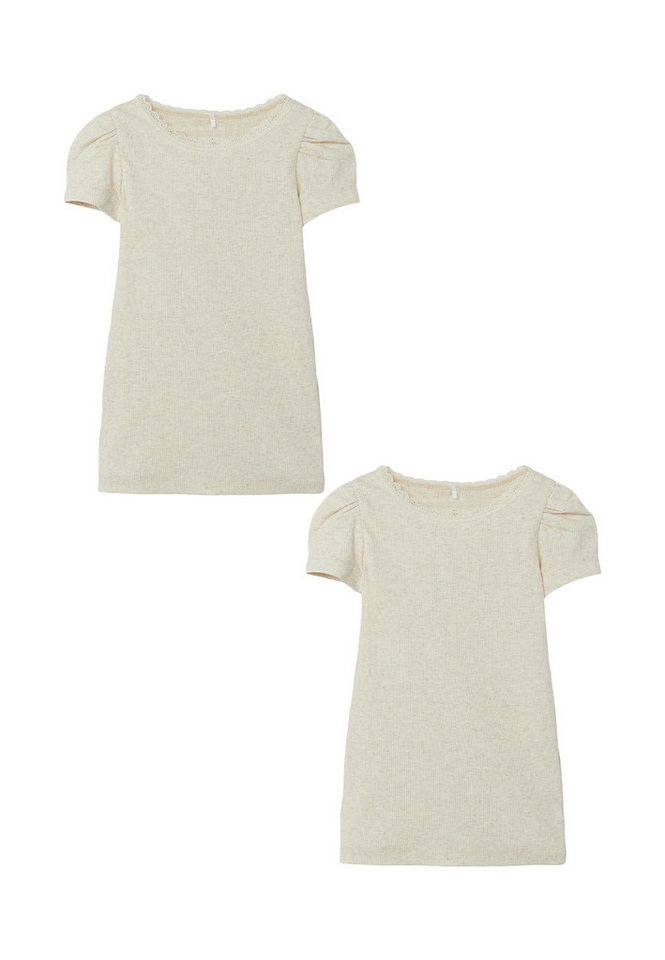 Name It T-Shirt 2er-Set Spitzen-Detail Puffärmel Rundhal (2-tlg) NMFKAB SS TOP NOOS von Name It
