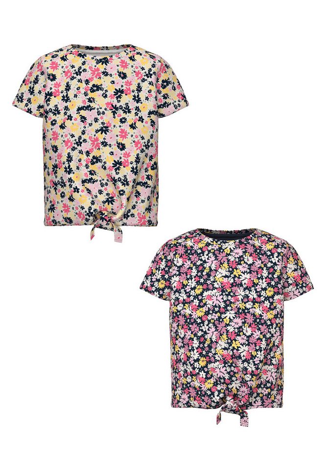 Name It T-Shirt 2er-Set Kurzarm Rundhals Knoten-Detail (2-tlg) NMFDAFFODIL SHORT SS TOP von Name It