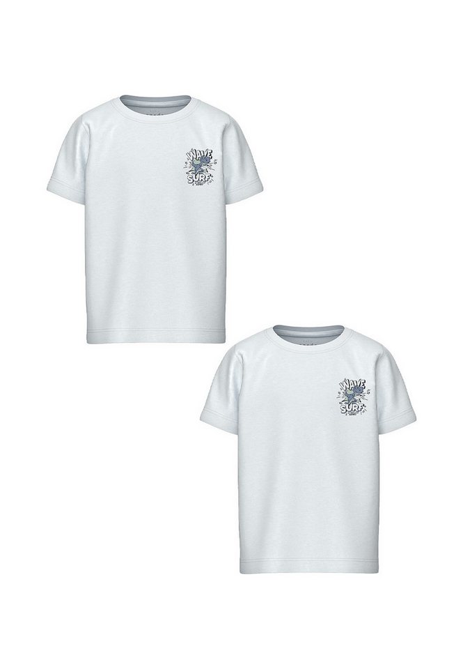 Name It T-Shirt 2er-Set Normale Passform Kurzarm (2-tlg) NMMVELIX SS TOP von Name It