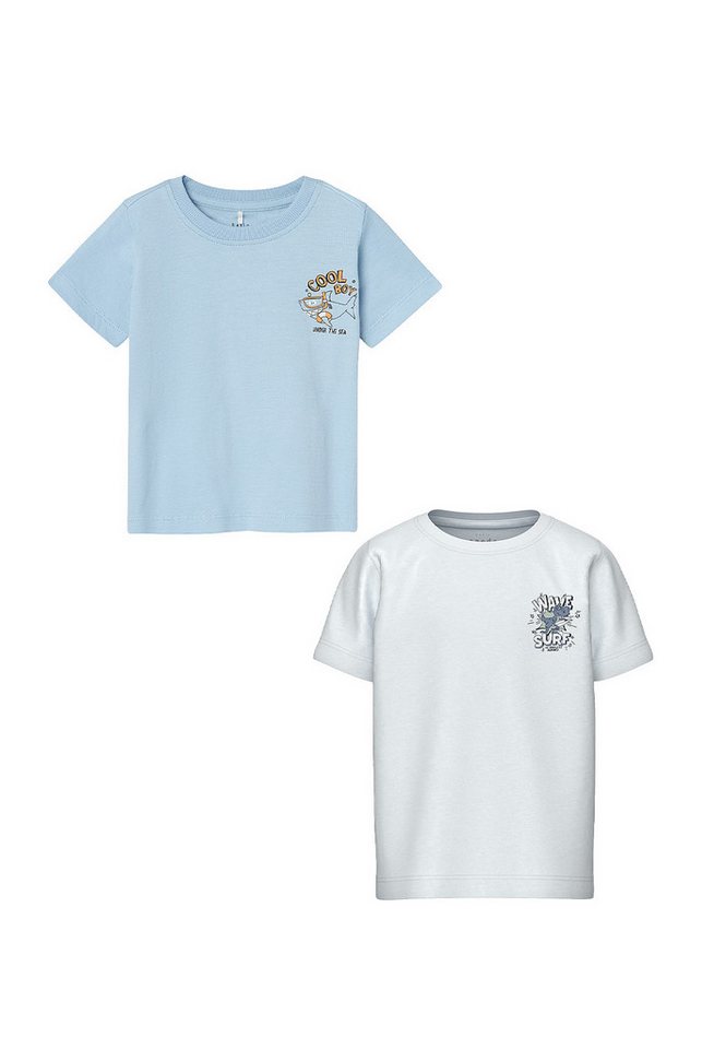 Name It T-Shirt 2er-Set Normale Passform Kurzarm (2-tlg) NMMVELIX SS TOP von Name It