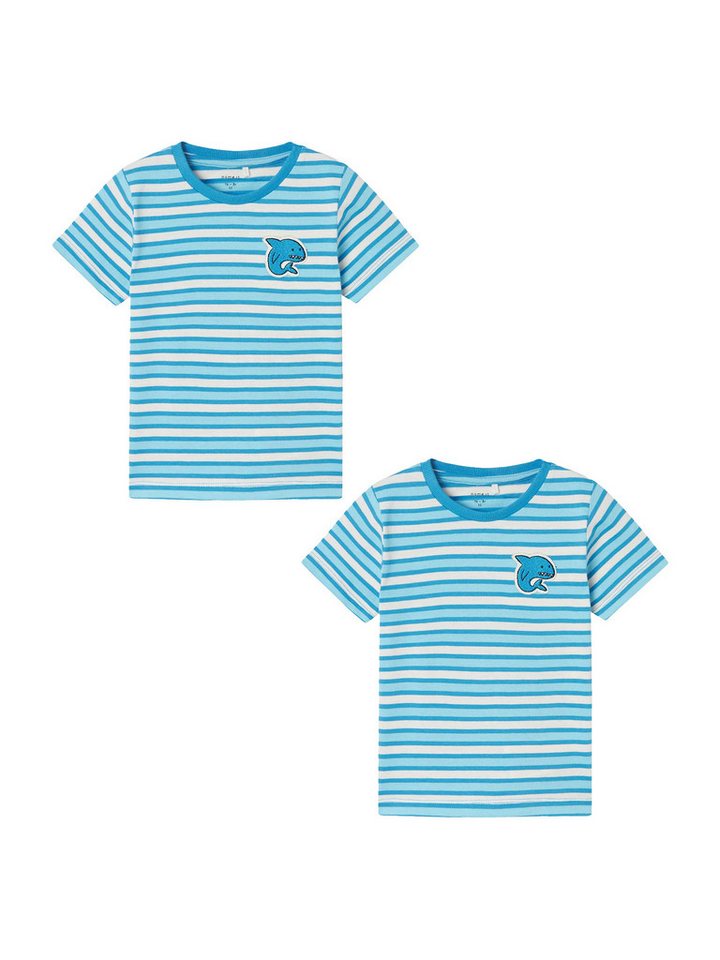 Name It T-Shirt 2er-Set Print Design Rundhals Kurzarm (2-tlg) NMMDIKE SS TOP PB von Name It