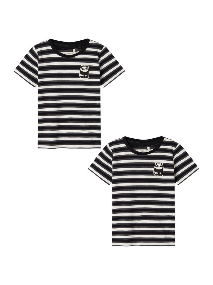 Name It T-Shirt 2er-Set Print Design Rundhals Kurzarm (2-tlg) NMMDIKE SS TOP PB von Name It