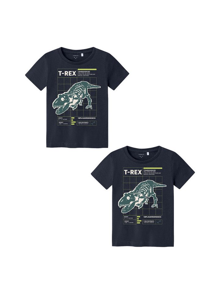 Name It T-Shirt 2er-Set Rundhals Kurzarm bequemes Baumwolle (2-tlg) NKMBERTE SS TOP PB von Name It