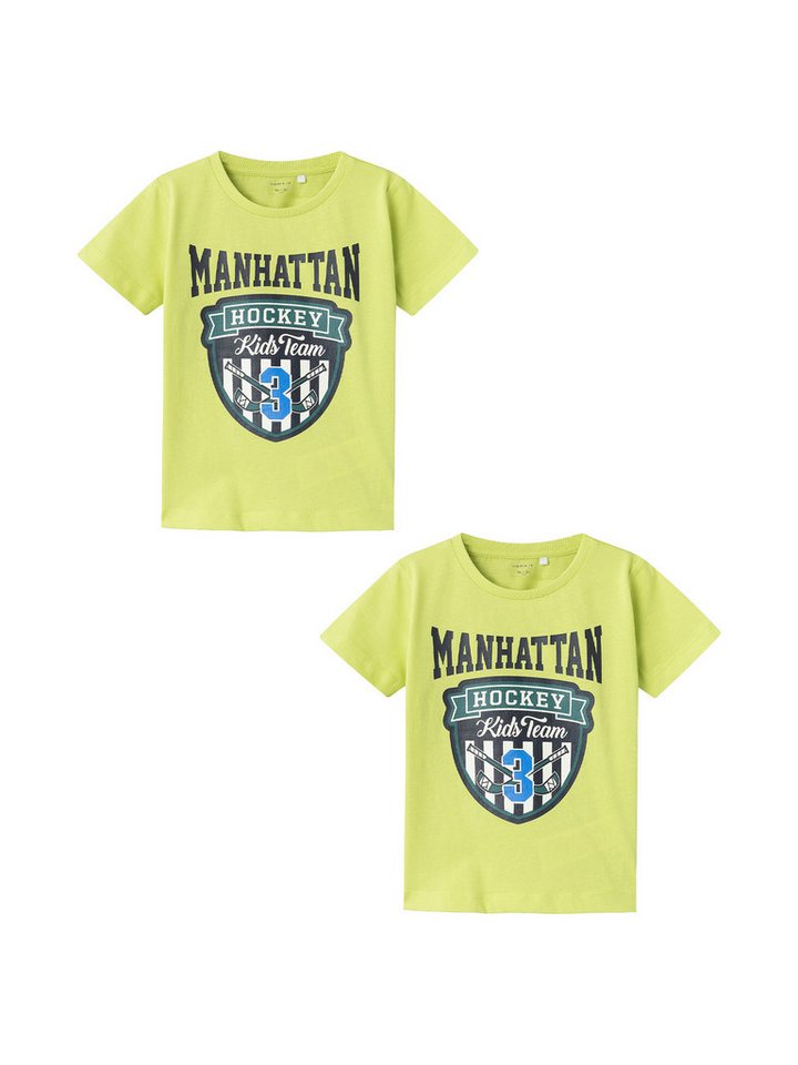 Name It T-Shirt 2er-Set Rundhals Kurzarm bequemes Baumwolle (2-tlg) NKMBERTE SS TOP PB von Name It