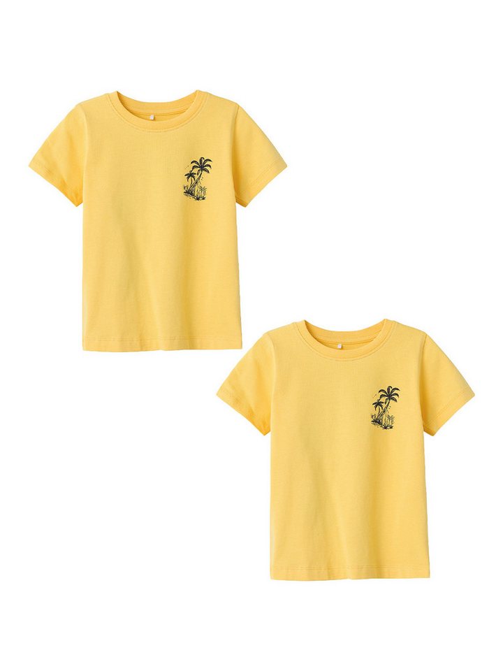 Name It T-Shirt T-Shirt 2er-Set kurzarm normal geschnitten Rundhals (2-tlg) NMMFOLE SS TOP von Name It