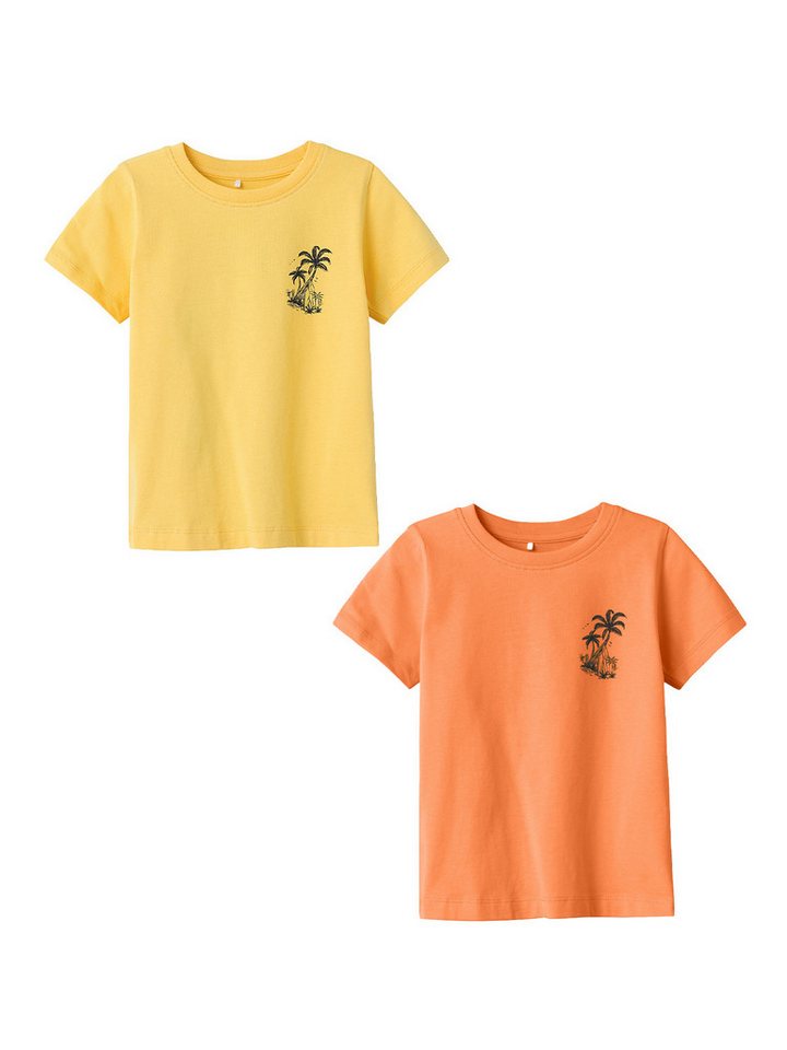 Name It T-Shirt T-Shirt 2er-Set kurzarm normal geschnitten Rundhals (2-tlg) NMMFOLE SS TOP von Name It