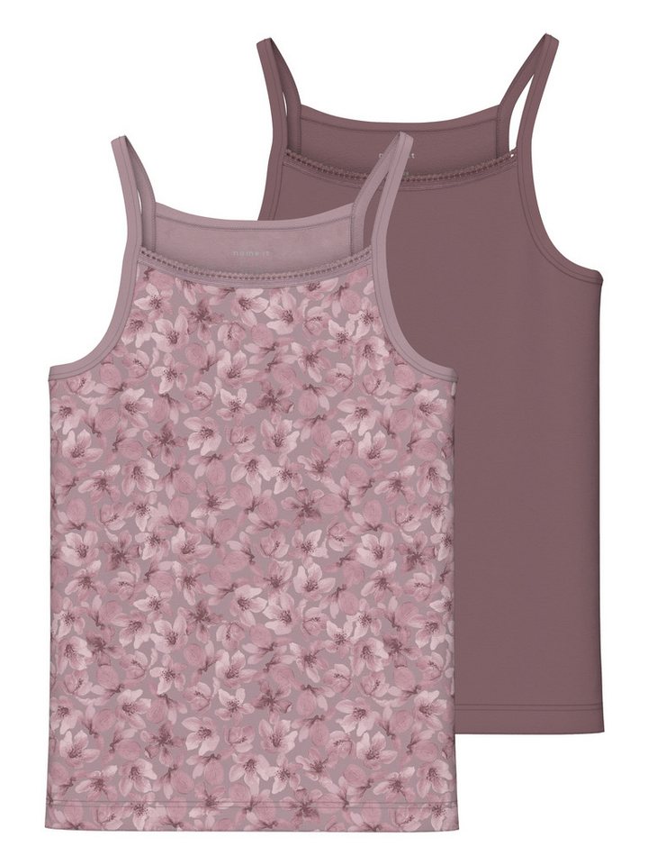 Name It Unterhemd NKFSTRAP TOP 2P MAUVE FLOWER NOOS (Packung, 2-St) von Name It