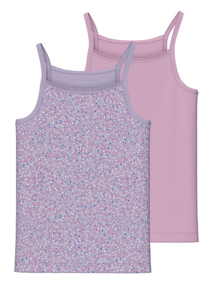 Name It Unterhemd NKFSTRAP TOP 2P PASTEL LILAC DOT NOOS von Name It