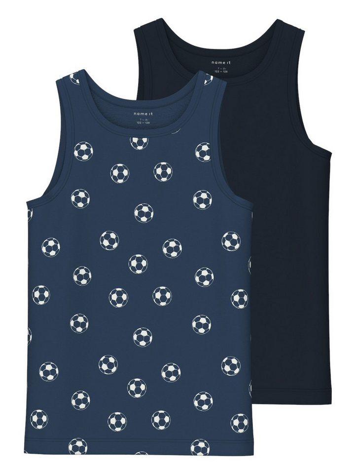 Name It Unterhemd NKMTANK TOP 2P DARK DENIM FOOTBALL NOOS von Name It