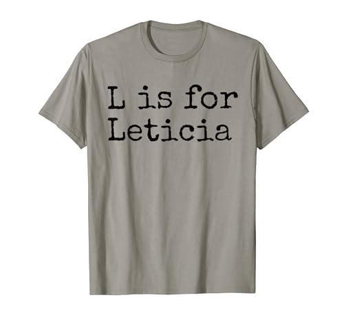Personalisierte L ist für Leticia Name Student Kindergarten Mädchen T-Shirt von Name Leticia Classroom Daughter Custom School Kids